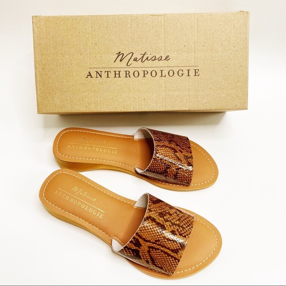 Anthropologie Matisse Snakeskin Wooden Heel Sandal - Picture 1 of 10